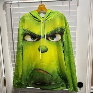 Green Grinch Face Pullover Hoodie - Unbranded